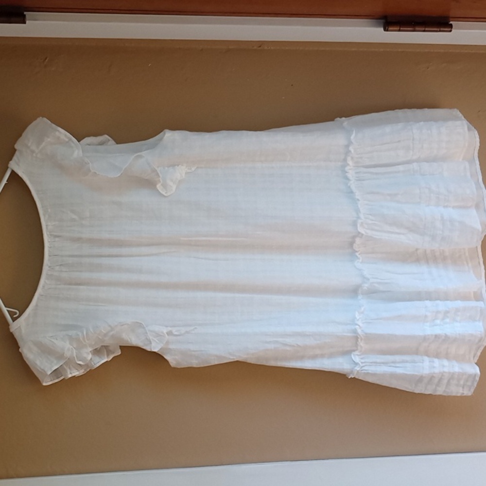 Hudson Gray Women's White Boho Sleeveless Mini Dress size L - Picture 8 of 10